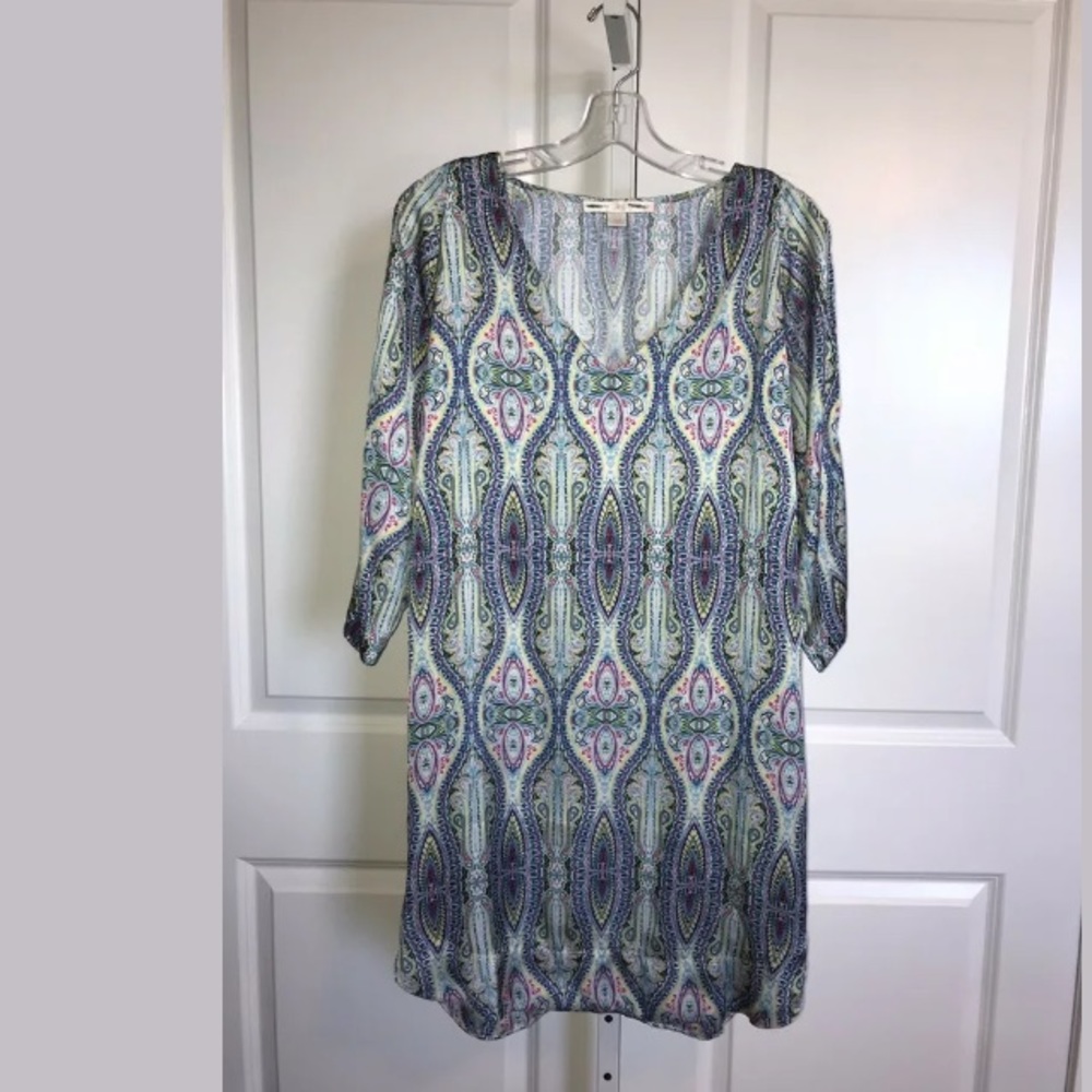Boston Proper Paisley Cold Shoulder Dress Paisley